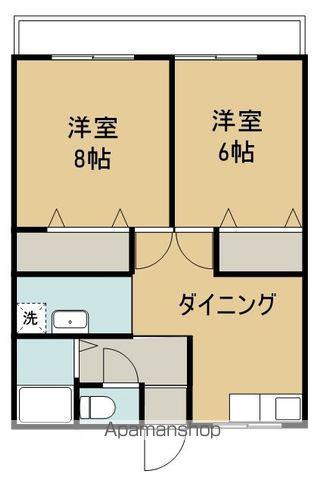 アサヒパレス川之江A棟(2DK/4階)の間取り写真