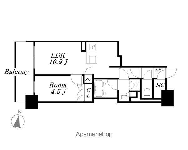 プレサンス名駅南ブリエ(1LDK/11階)の間取り写真