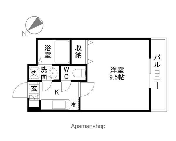 クレスト今宿(1K/3階)の間取り写真