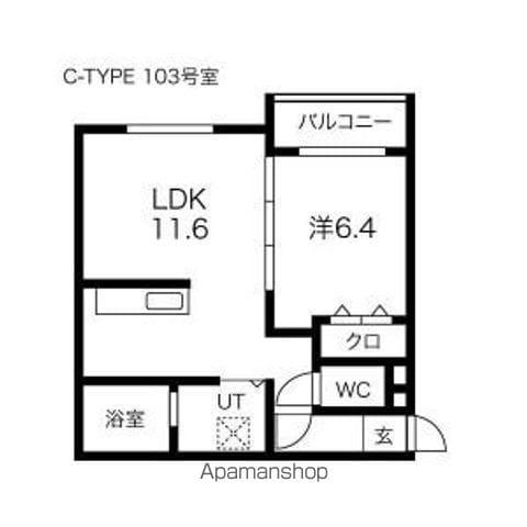 POEM千歳Ⅰ・Ⅱ(1LDK/1階)の間取り写真