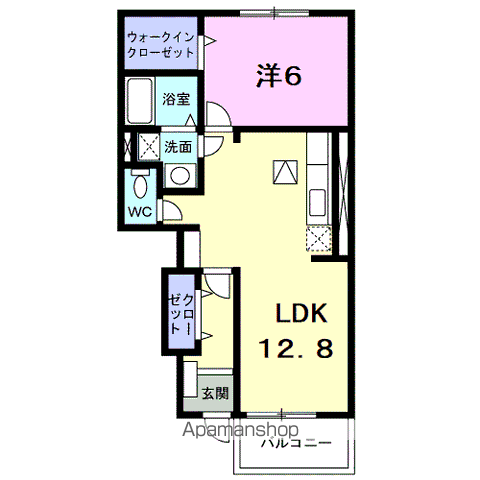 ラフレシール メゾン A(1LDK/1階)の間取り写真