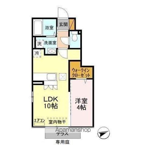 ローズベリー(1LDK/1階)の間取り写真