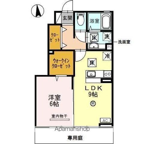 D-ROOMシルクマム(1LDK/1階)の間取り写真