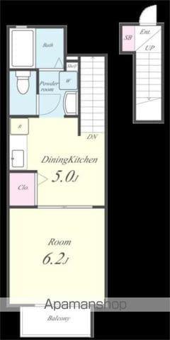 メゾン ソレイユ(1DK/2階)の間取り写真