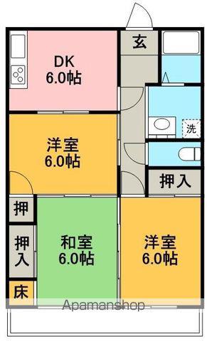 イーストハイツ(3DK/2階)の間取り写真