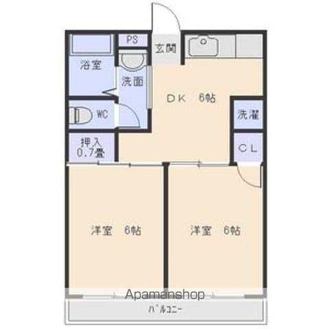 佐藤第一ビル(2DK/3階)の間取り写真