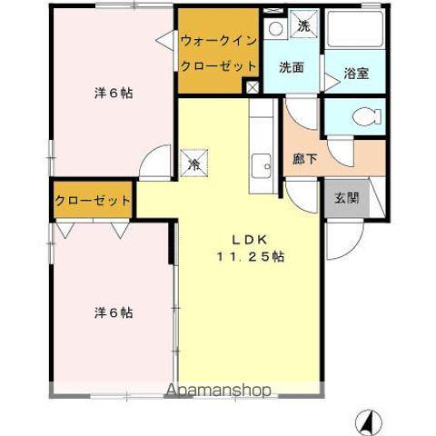 グランモア泉野IV(2LDK/2階)の間取り写真