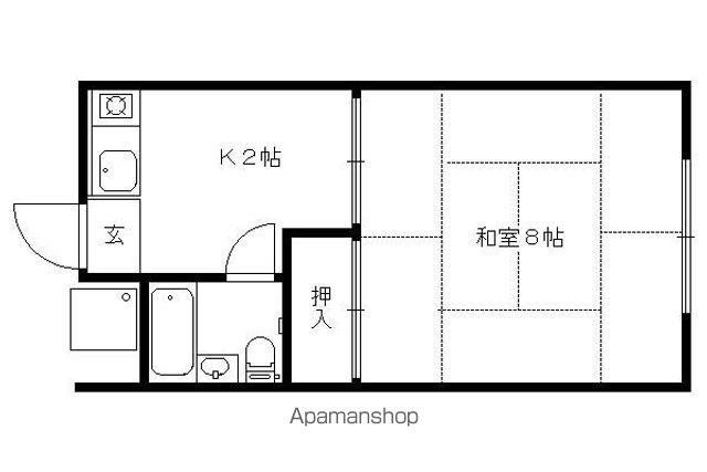 第1兵庫ハイツ(1K/2階)の間取り写真