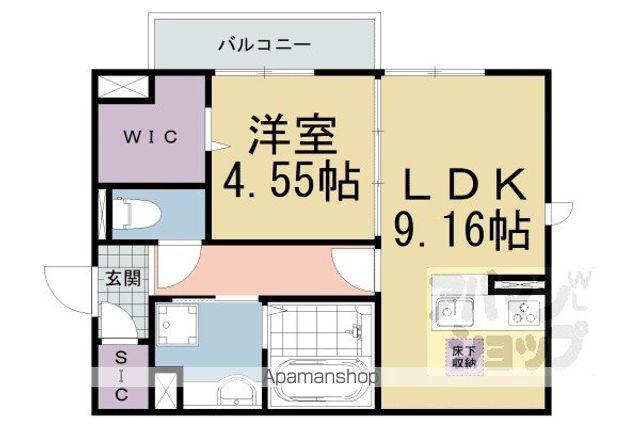 SURFINIA堅田(1LDK/1階)の間取り写真