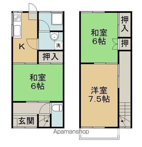 予讃線 新居浜駅 徒歩33分 2階建 築36年(3K)の間取り写真