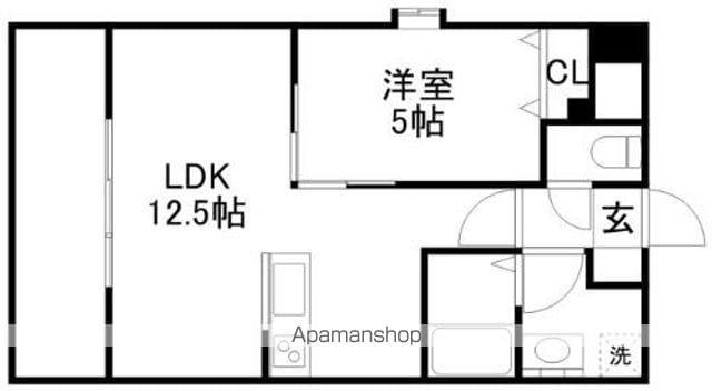 ラムール祇園(1LDK/9階)の間取り写真
