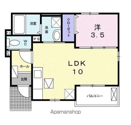 カーサ フェリーチェA(1LDK/1階)の間取り写真