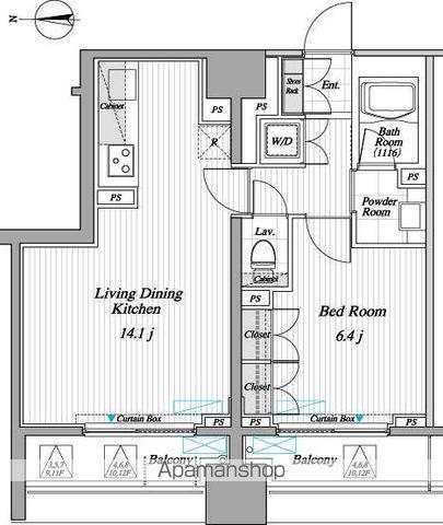 レジディア錦糸町Ⅱ(1LDK/12階)の間取り写真
