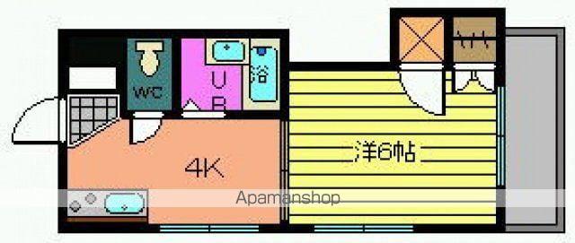 第1下原ビル(1K/4階)の間取り写真