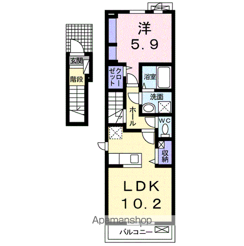 ブリーゼⅡ(1LDK/2階)の間取り写真