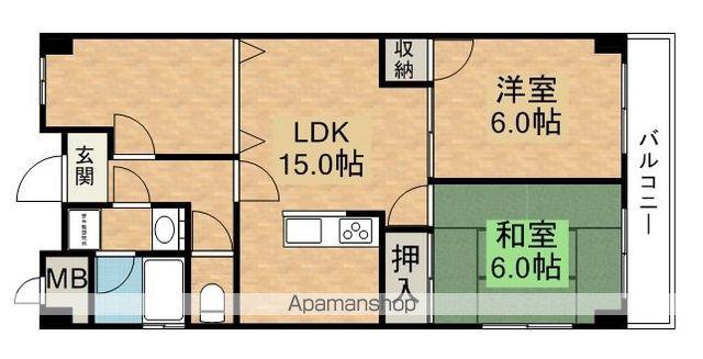 一富マンションⅡ(2LDK/1階)の間取り写真
