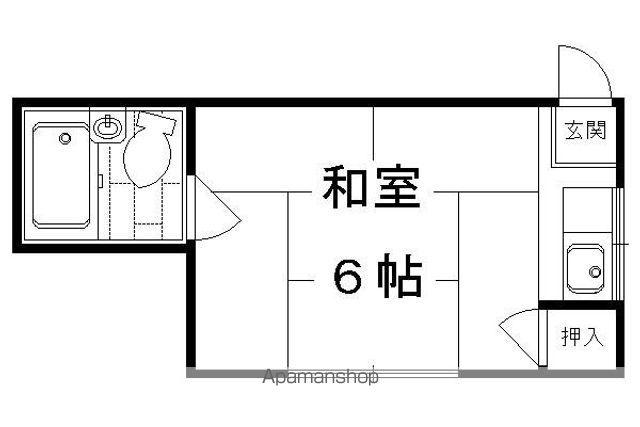 福田荘(ワンルーム/1階)の間取り写真
