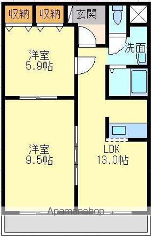 イーストコート(2LDK/4階)の間取り写真