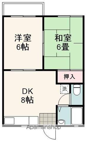 コーポI(2DK/2階)の間取り写真