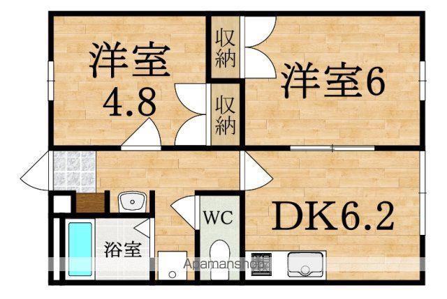 レオパレス浪漫(2DK/1階)の間取り写真