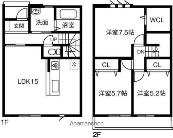 ＲＡＩＮＢＯＷ　ＨＩＬＬＳ　Ｂ(3LDK)の間取り写真
