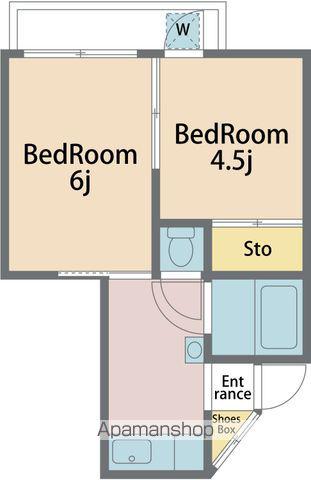 コーポ明(2K/3階)の間取り写真