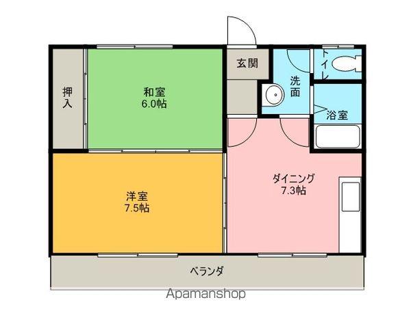 マンション吉(2DK/1階)の間取り写真