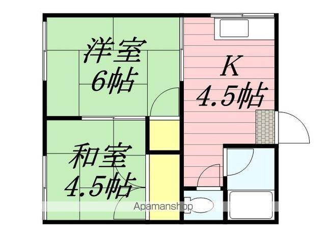 アヴニール和白東(2DK/2階)の間取り写真
