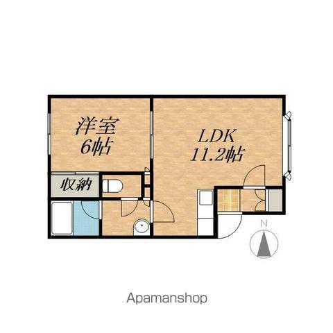 橋本ハイツ(1LDK/1階)の間取り写真