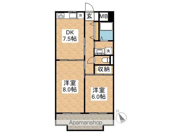 モルティ(2DK/2階)の間取り写真