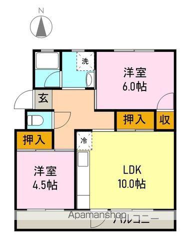 コーポ鈴木(2LDK/3階)の間取り写真