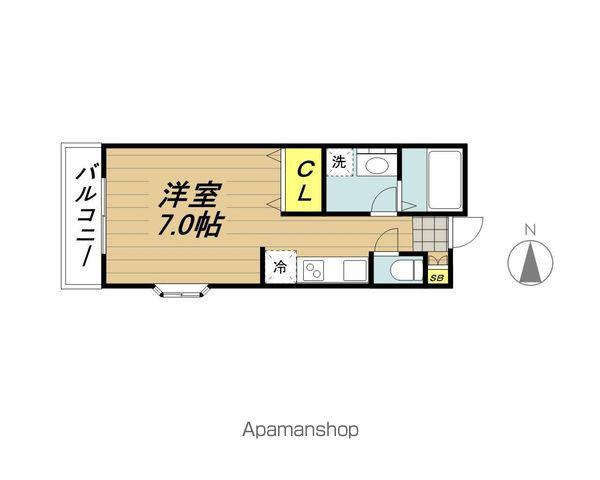 プリムヴェールE北戸田(1K/5階)の間取り写真