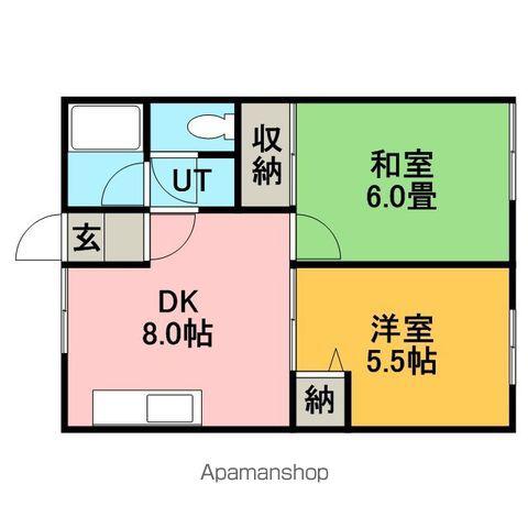 シティハイムドエール(2DK/1階)の間取り写真