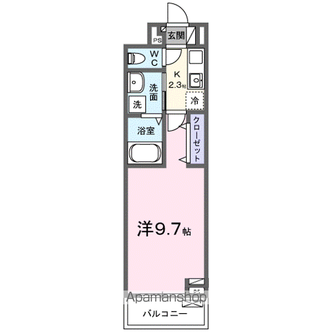 ジュネス エアリー(1K/2階)の間取り写真