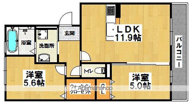 D-ROOM セピアコート鳳(2LDK/2階)の間取り写真