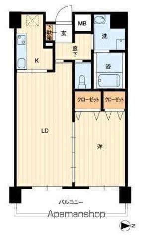 アルファレガロ栗林(1LDK/4階)の間取り写真