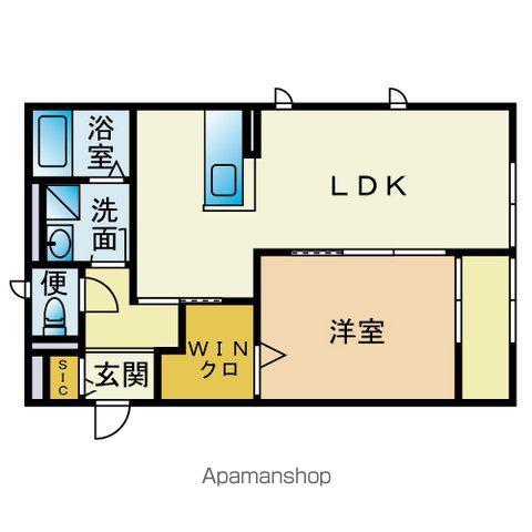カーサビアンコ(1LDK/1階)の間取り写真