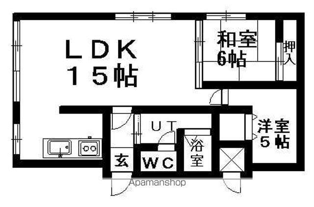 ピープル(2LDK/1階)の間取り写真