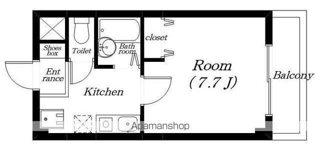 スタジオビジュ(1K/3階)の間取り写真