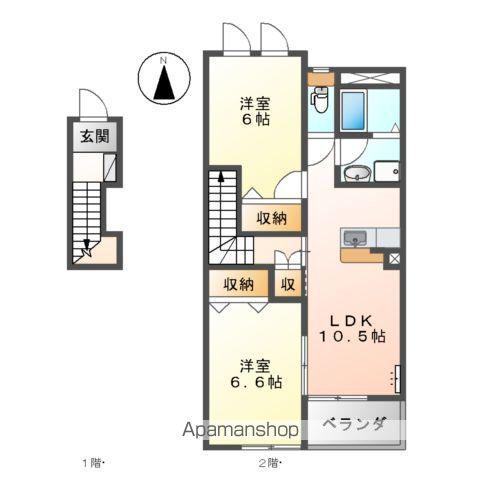 ベルハイム(2LDK/2階)の間取り写真