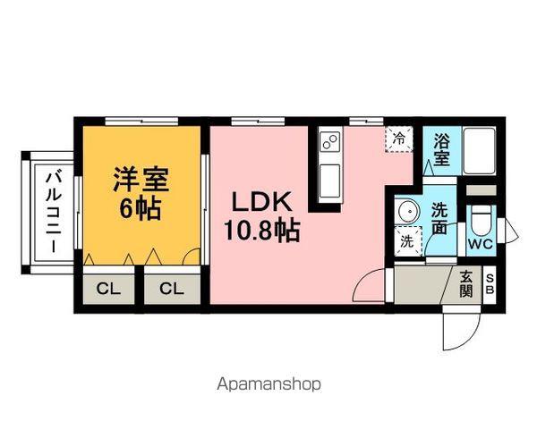 シャーメゾンAKI(1LDK/2階)の間取り写真