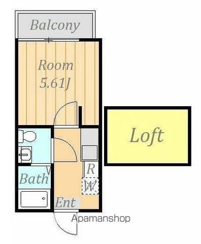 プランドール蒔田(1K/3階)の間取り写真