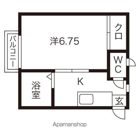スノーホワイトA(1K/1階)の間取り写真