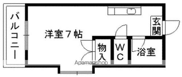 メモリアルハイツ(ワンルーム/1階)の間取り写真