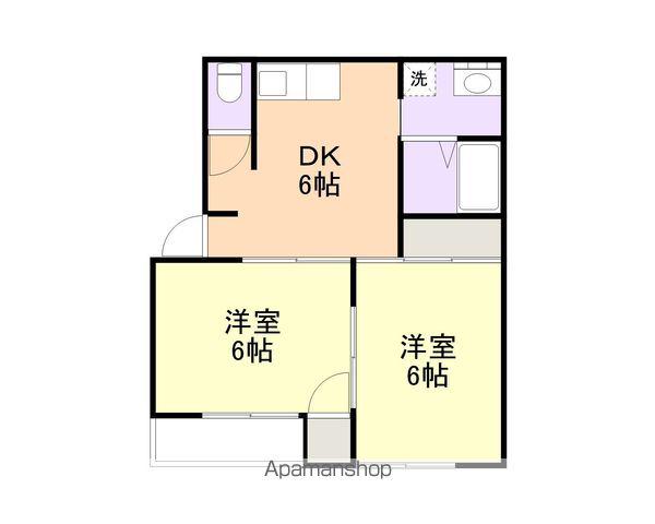 エンゼルハイツ宮原(2DK/2階)の間取り写真