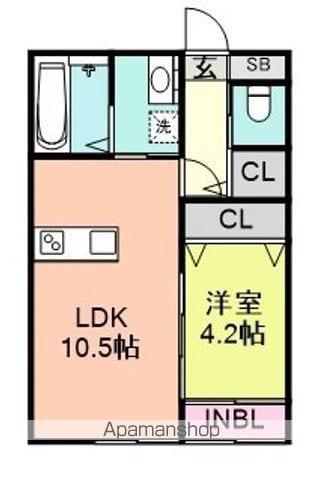 ルアナⅡ(1LDK/1階)の間取り写真