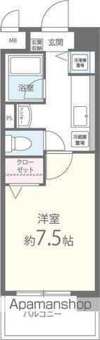 シェリール山撝(1K/2階)の間取り写真