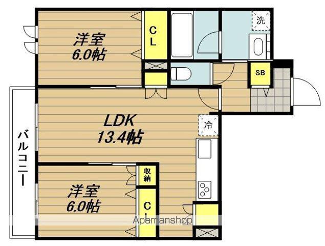 メゾンテール(2LDK/1階)の間取り写真