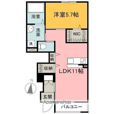 ルフォンⅠ(1LDK/1階)の間取り写真
