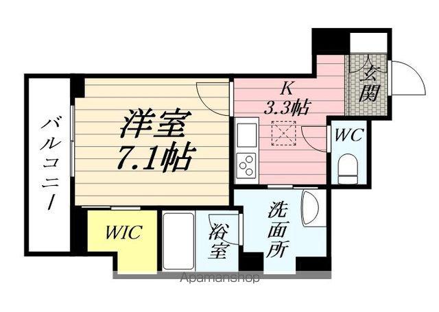 キースリーピアⅢ(1K/1階)の間取り写真